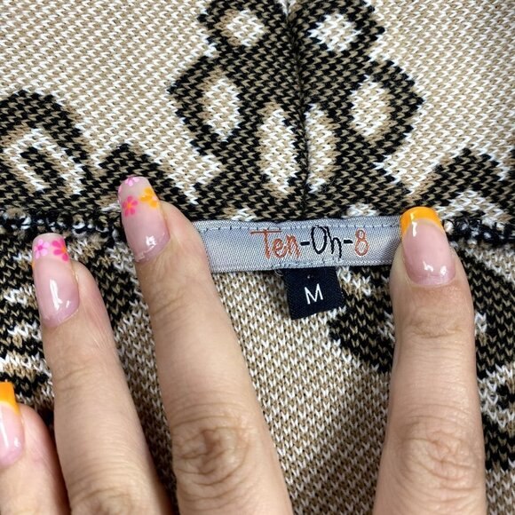 Ten-Oh Boho Open Front Cardigan Sweater Kimono Size 8 - Picture 11 of 13